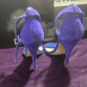 Women's Blue Suede Heels